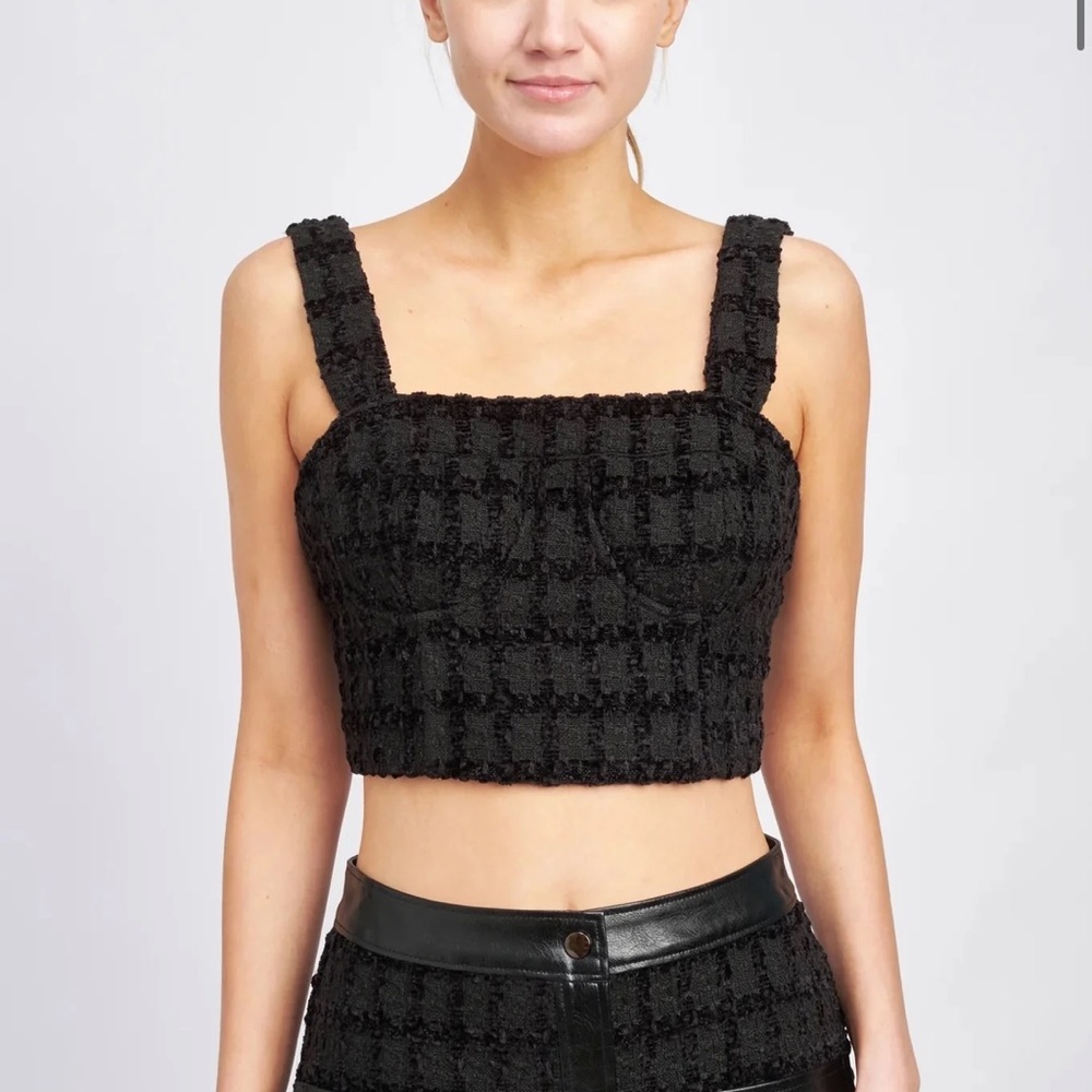 En Saison Melbrooke Textured Crop Top Bustier Corset